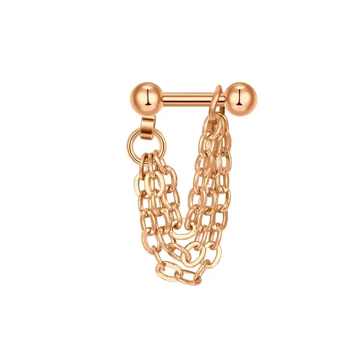 16G Helix Cartilage Tragus haltère avec chaîne boucles d'oreilles piercing boule en acier inoxydable