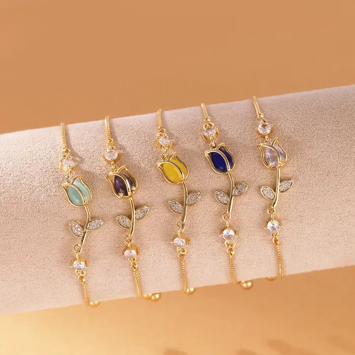 Bracelet Tulipe Exquis pour Femme