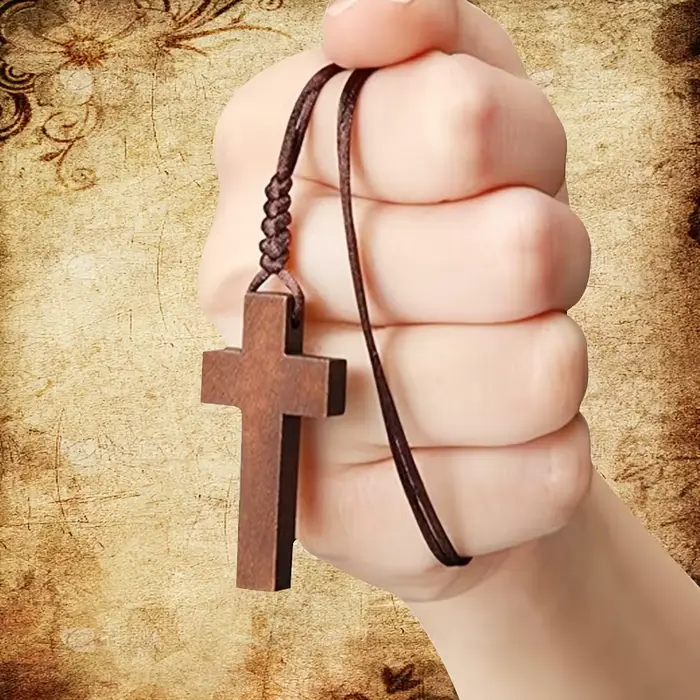 Collier pendentif croix en bois Vintage, pour usage quotidien de vacances, pâques, fête de noël, ann