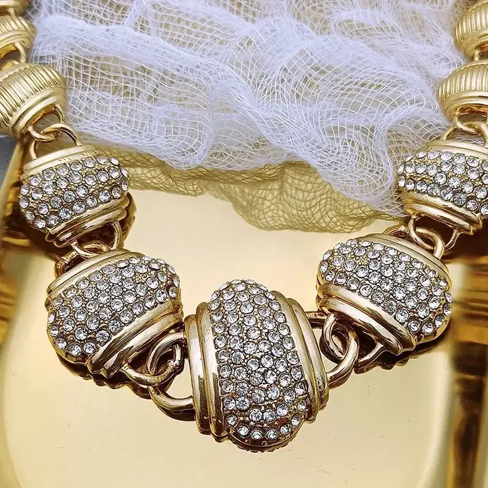 Ensemble de bijoux arabes plaqué or 18 carats pour femme