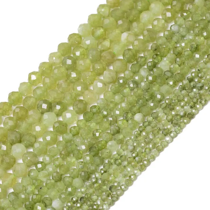 Peridot vert à facettes naturelles de 2, 3 ou 4mm, perles minérales pour la fabrication de bijoux, a