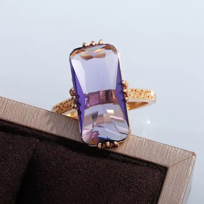 Bague Boho en améthyste pour femmes