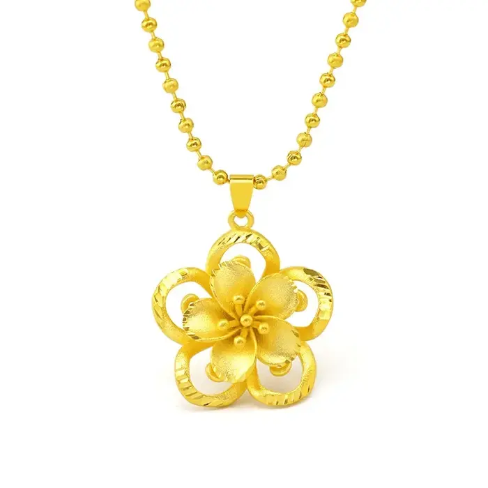 Pendentif tournesol en or pur 999