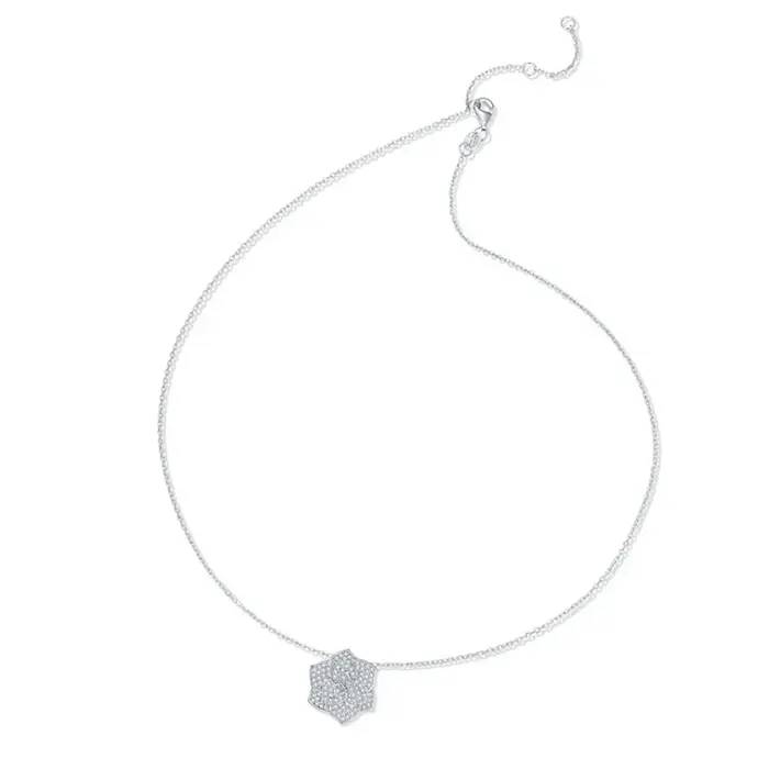M-JAJA Moissanite camélia fleur pendentif collier pour femmes 18K plaqué or 925 en argent Sterling diamant