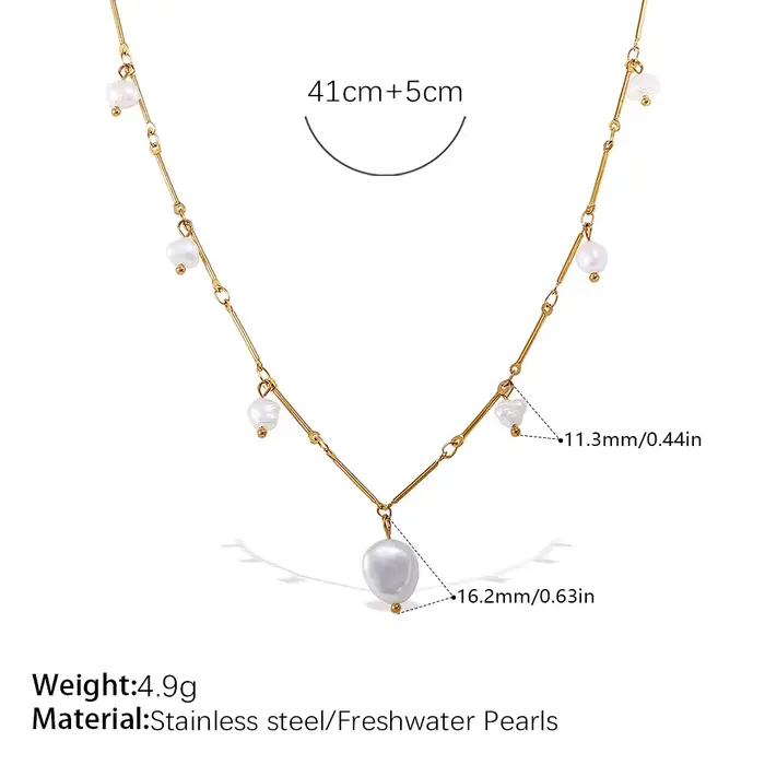 Amaiyllis Y2K – collier ras du cou en perles de culture baroques cultivées à la main, chaîne à bille