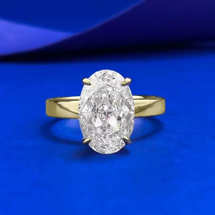 Wong Rain – bague vintage en argent sterling 925, saphir de laboratoire à coupe ovale 8x12 MM, diamants à haute teneur en carbone, bijoux fins, vente en gros