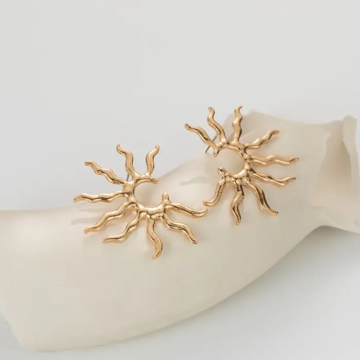 Boucles d'oreilles à tige fleur de soleil élégantes pour femmes, tempérament de la mode, 1 paire