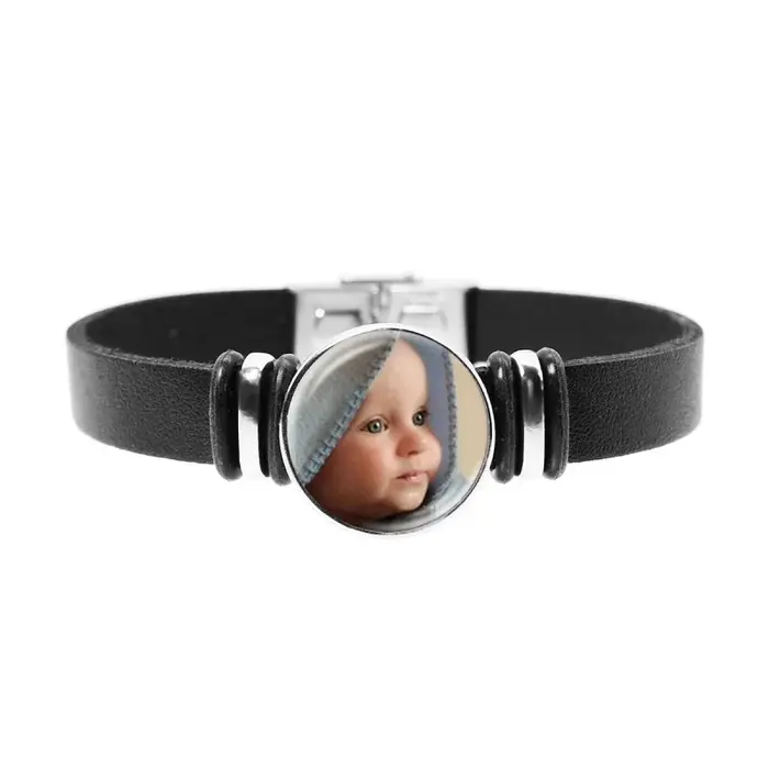 Bracelet en cuir avec boutons personnalisés