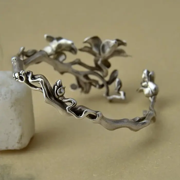 Bracelet magnolia fait main pour femme