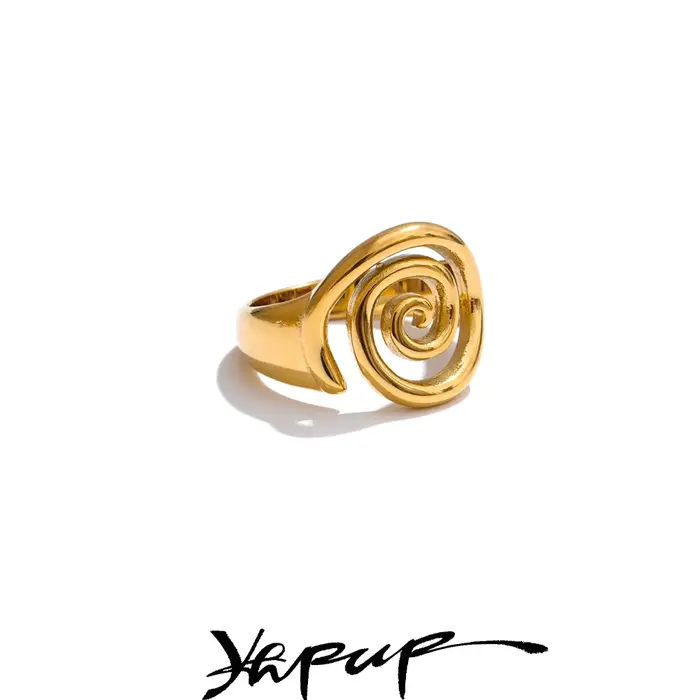 Yhpup-Bague de la série ChimConch Ocean pour femme, bijoux de doigt en or véritable, sweat-shirts plaqués, accessoires de charme, compte tenu de la mode, taille 6789