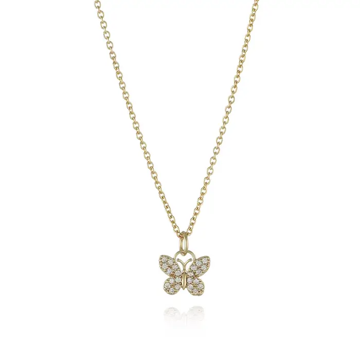 Collier avec pendentif papillon en fer à cheval pour femmes, petit ancre de voilier, amour, cadeau b
