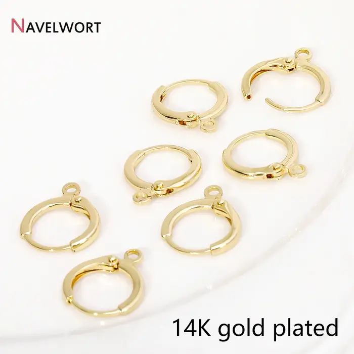 Crochet de boucle d'oreille français rond plaqué or 14K/18K, fermoirs de boucles d'oreilles, fil d'o