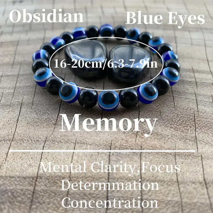 Bracelet extensible protection mauvais œil bleu obsidienne unisexe pour femmes hommes occasions spéciales quotidienne cadeau attentionné