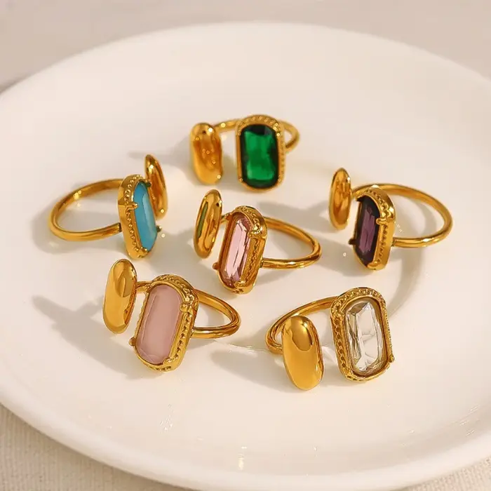 Loe | Bague en or Zircon coloré pour femmes