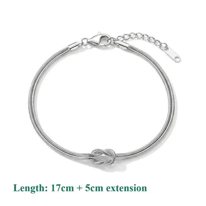 Infinity Love Knot Bracelets en acier inoxydable chaîne serpent élégant amitié Couples Bracelets pou