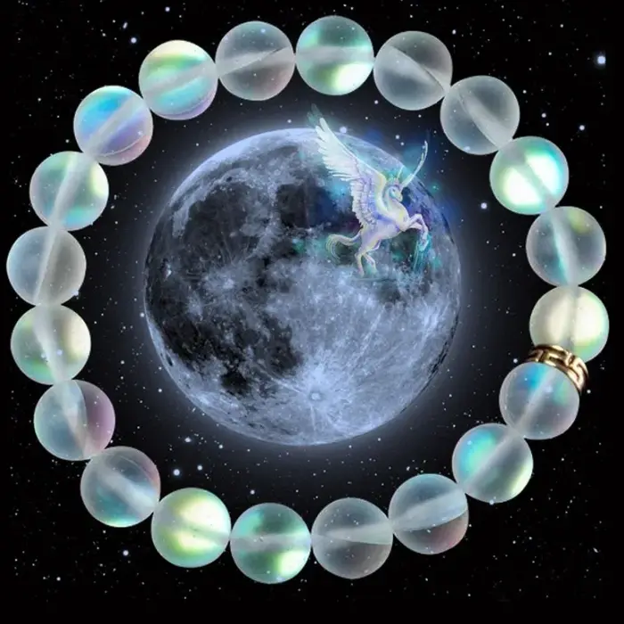 Bracelets sirène en verre et pierre de lune