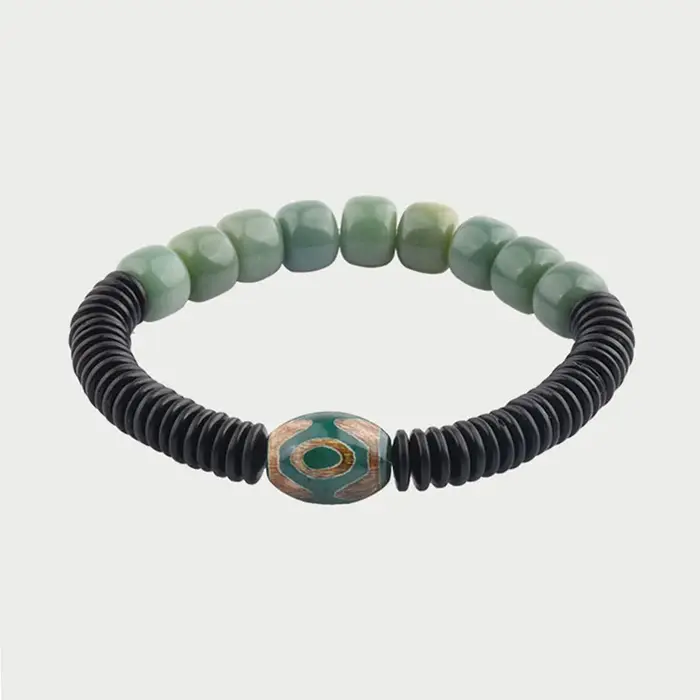 Bracelets de perles Dzi imitées, chaînes à main bouddhistes, perles Bodhi naturelles, amulette, bijo
