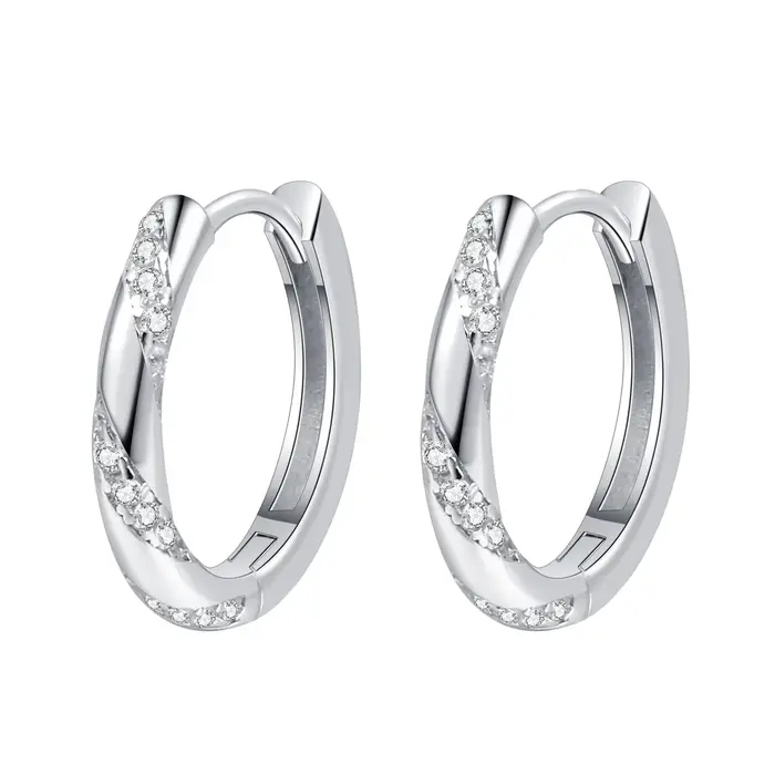 GRA-Boucles d'oreilles en moissanite taillée en argent regardé 925 pour femme, clip d'oreille, or bl