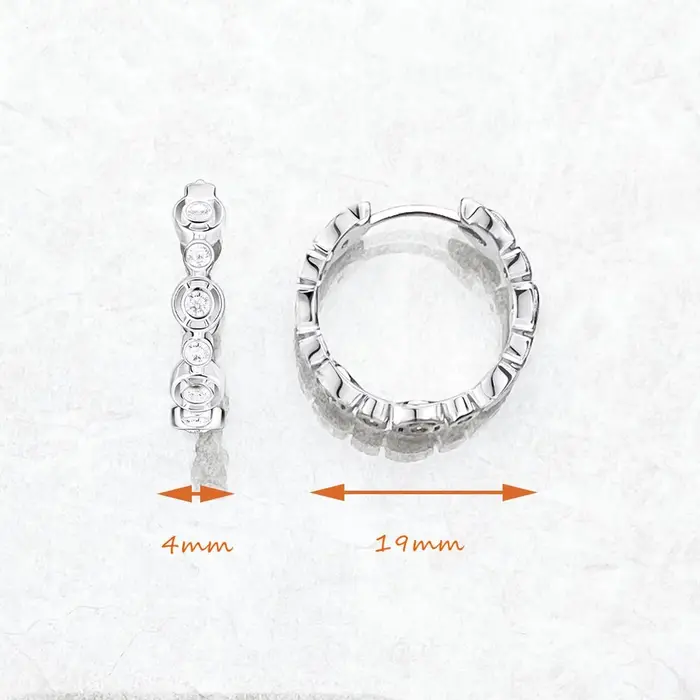 Boucles d'oreilles créoles en argent regardé 925 pour femmes