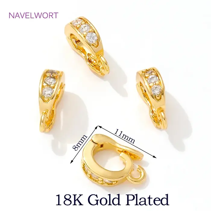 Pendentif à Charnière Plaqué Or 18K, Fermoirs en Laiton pour Bijoux, Collier à Faire Soi-Même, Acces