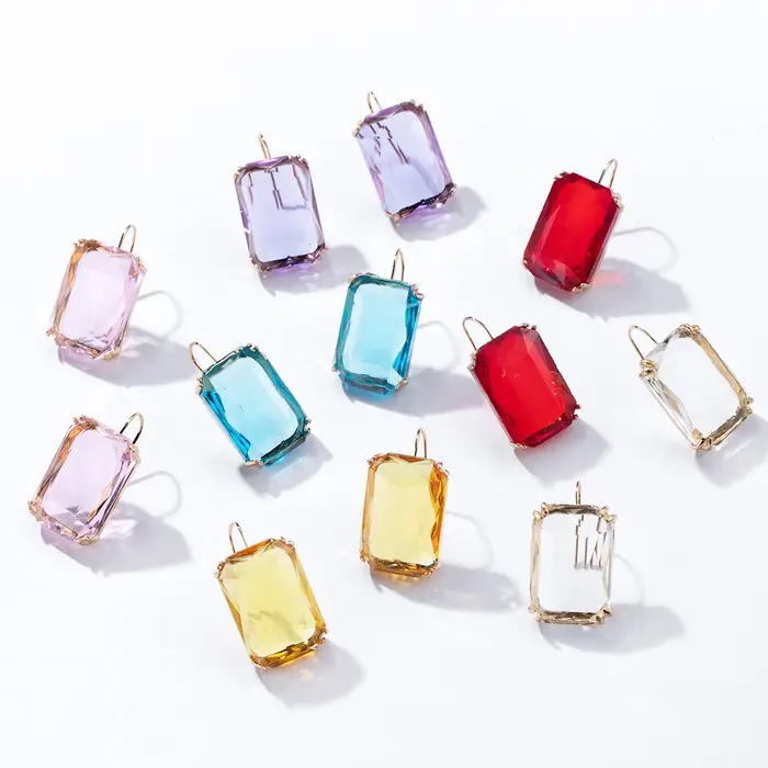 Boucles d'oreilles suspendues en résine transparente pour femmes