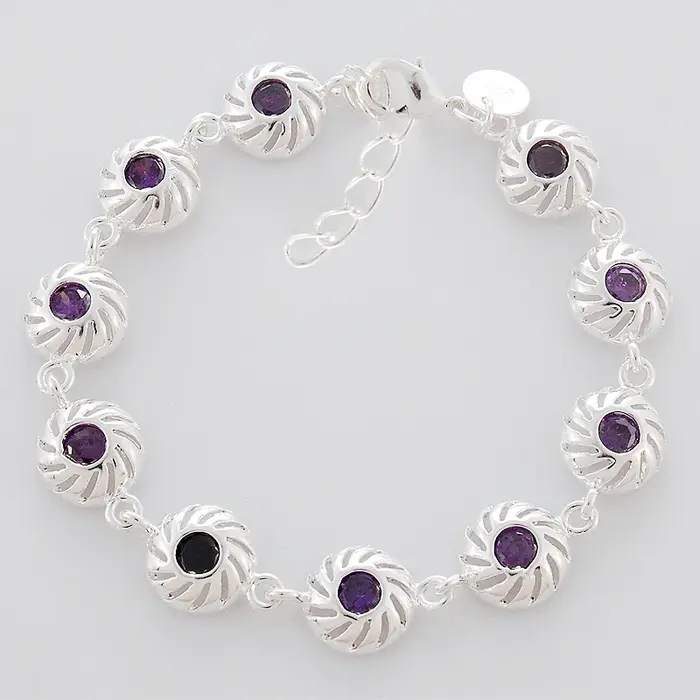 Bracelet en argent Sterling 925 serti de CZ transparent romantique et classique pour femmes occasions spéciales mariage engagement anniversaire
