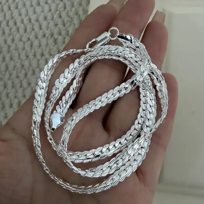Collier en argent Sterling 925 pour femmes, collier réglable, collier rond Tiwst, accessoire cadeau 