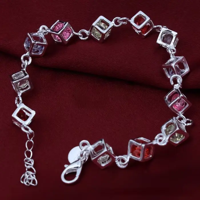 Bracelets en treillis de zircon en argent Sterling 925 pour femmes, marques de luxe, bijoux, cadeaux