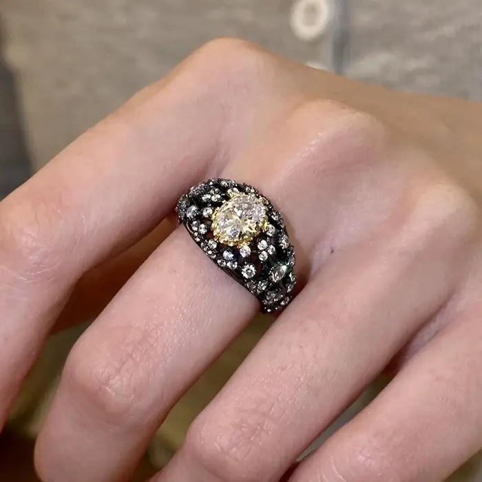 Bague ovale large en Zircon pour femmes
