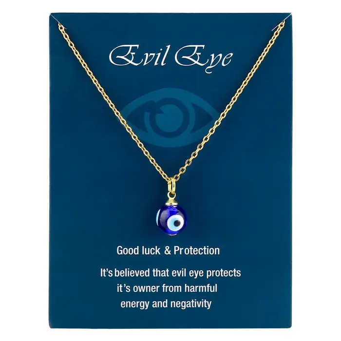 Collier ras du cou œil bleu turc tendance pour femme, bijou porte-bonheur en cuivre, chaîne de clavi