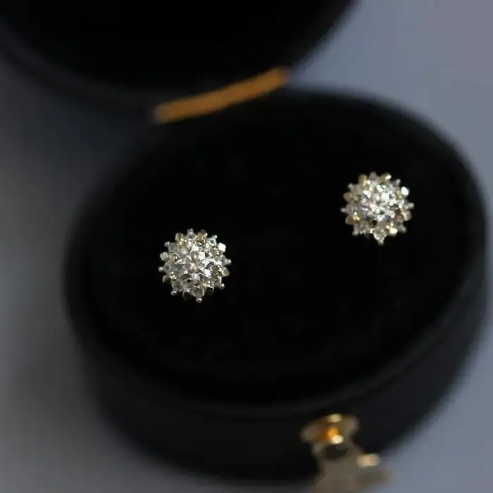 GOSat-Boucles d'oreilles tutu en or massif 14 carats pour femme
