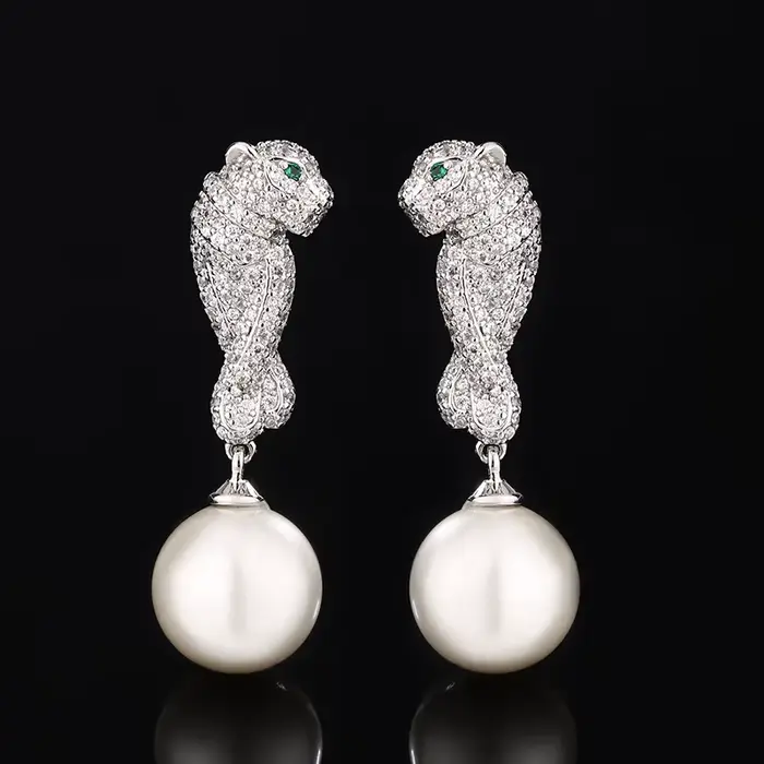 Boucles d'oreilles léopard de luxe pour femmes, classique, cubique, contre-indiqué, grande goutte de