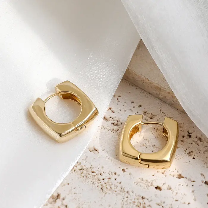 Boucles d'oreilles carrées vintage pour femmes style élégant bijoux faits à la main cadeau de fête mariage anniversaire