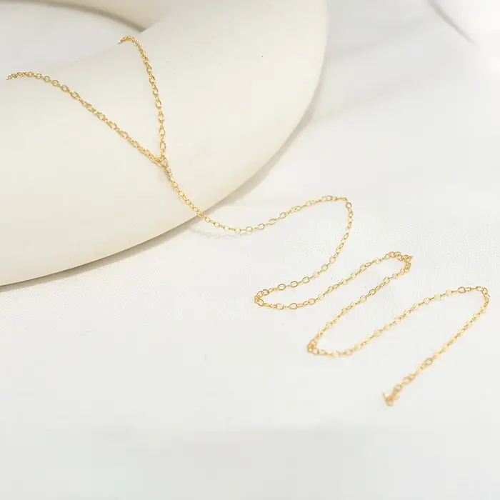 Collier en Y rempli d'or 14K, ras du cou, pendentifs en perles faits à la main, Kolye Collares Boho,