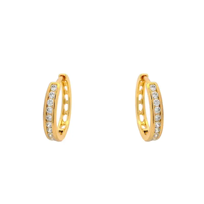 Boucles d'oreilles de luxe en or pur 24K 9999 pour femmes, boucles d'oreilles en diamant