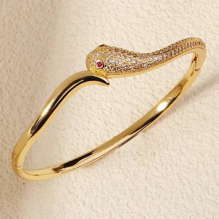 Bracelet serpent classique pour femmes, en acier inoxydable et zircone, bijoux tendance d'été, Europ