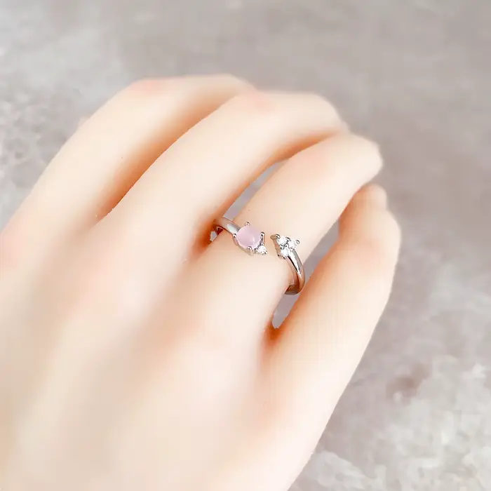 Bague flèche pierre de couleur opale scintillante rose Europe bijoux fins pour les femmes cadeau romantique d'été en argent Sterling 925