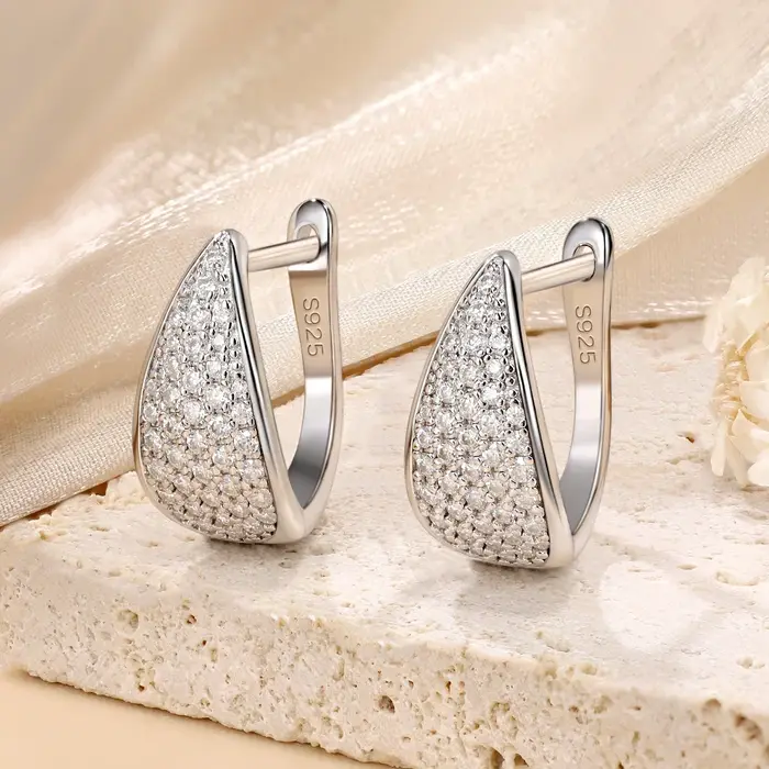 Boucles d'oreilles Moissanite couleur D pour femmes