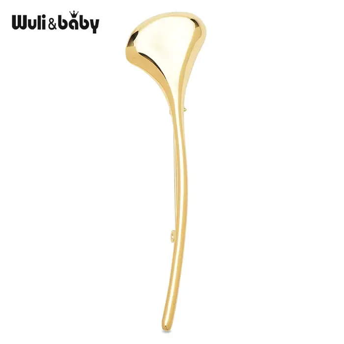 Wuli & baby – broches élégantes en forme de feuille de Ginkgo pour femmes, unisexe, 2 couleurs, en m