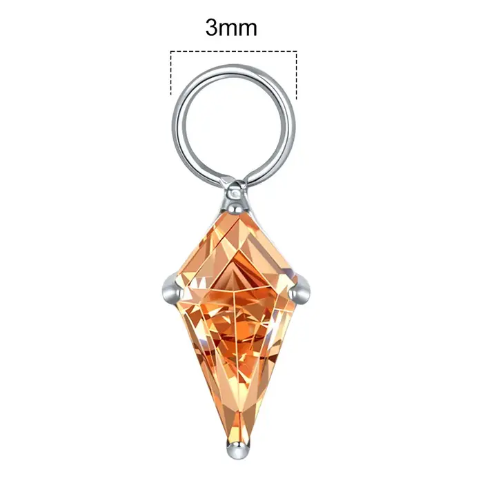 1pc titane Zircon breloque bijoux pendentif pour Lobe oreille Piercing balancent goutte cerceau boucles d'oreilles