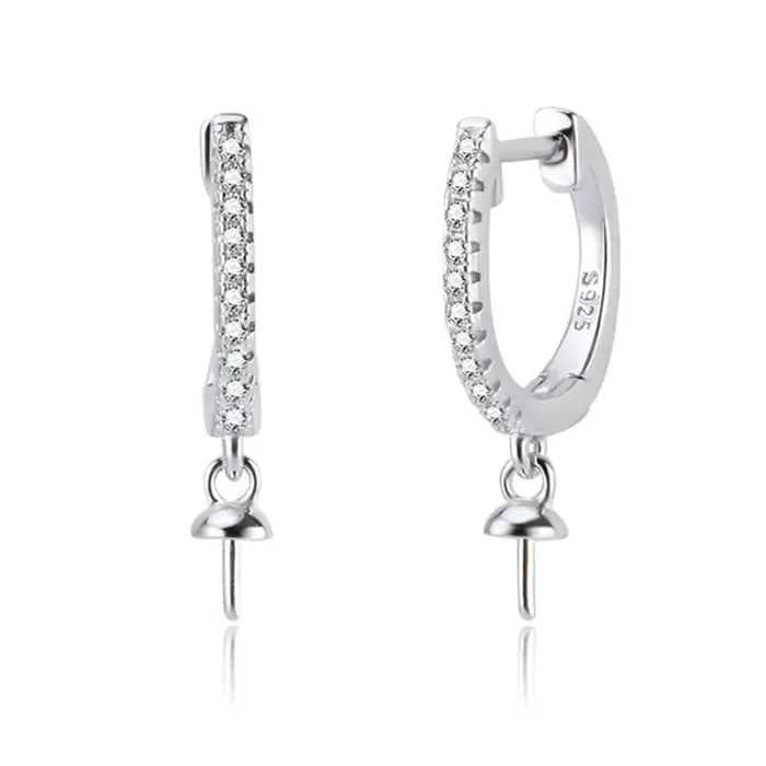 CLUCI 3 paires authentiques 925 argent Zircon boucles d'oreilles bijoux pour femmes fête en argent S