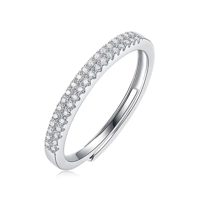 Bague pour femme en argent pur S925 avec diamant moissanite, anti-allergique et inaltérable, ajustab