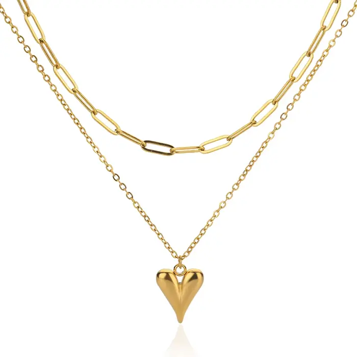 Collier pendentif coeur pour femmes et filles, ras du cou en acier inoxydable 316L, accessoires de b