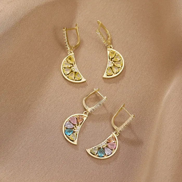 Boucles d'oreilles en forme de fruits de citron