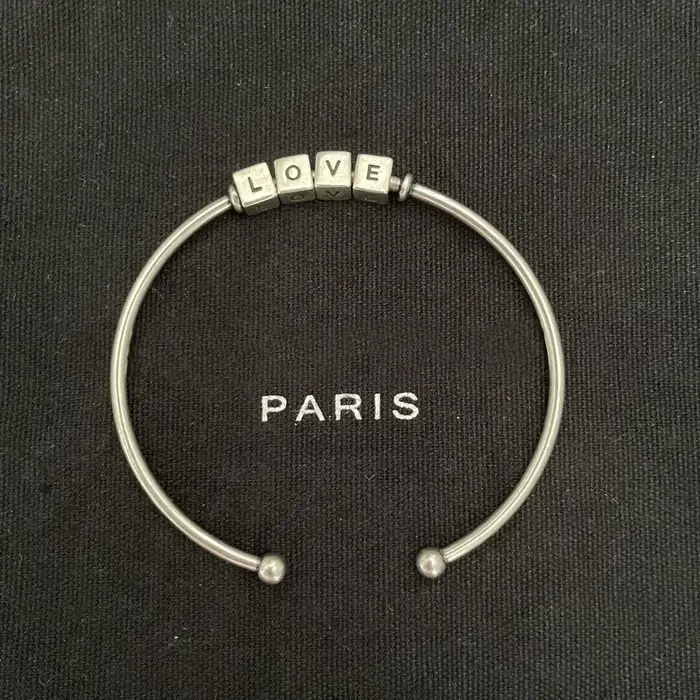 Bracelet Classique Ouvert en Argent avec Lettres, Style Européen, pour Femme, Bijou de Marque de Cré