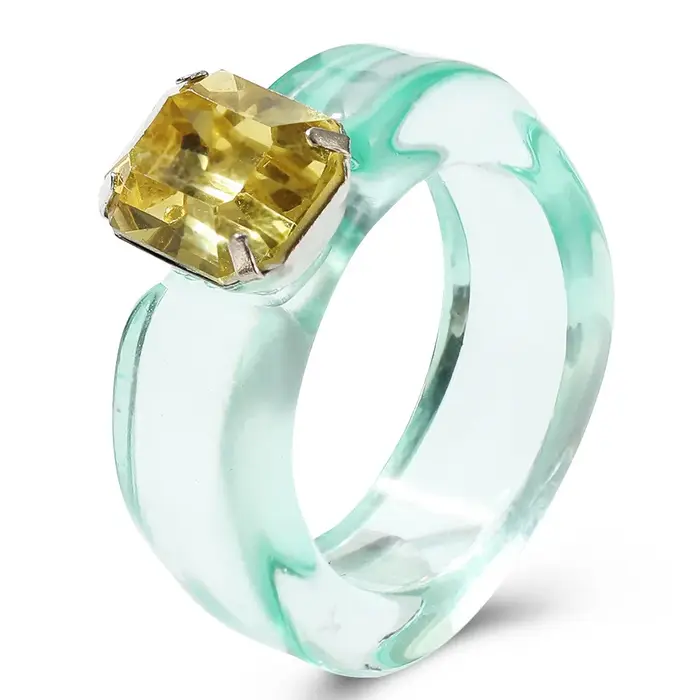Bague d'humeur en résine colorée pour femmes, matiques en acrylique simples vintage avec biscuits, m