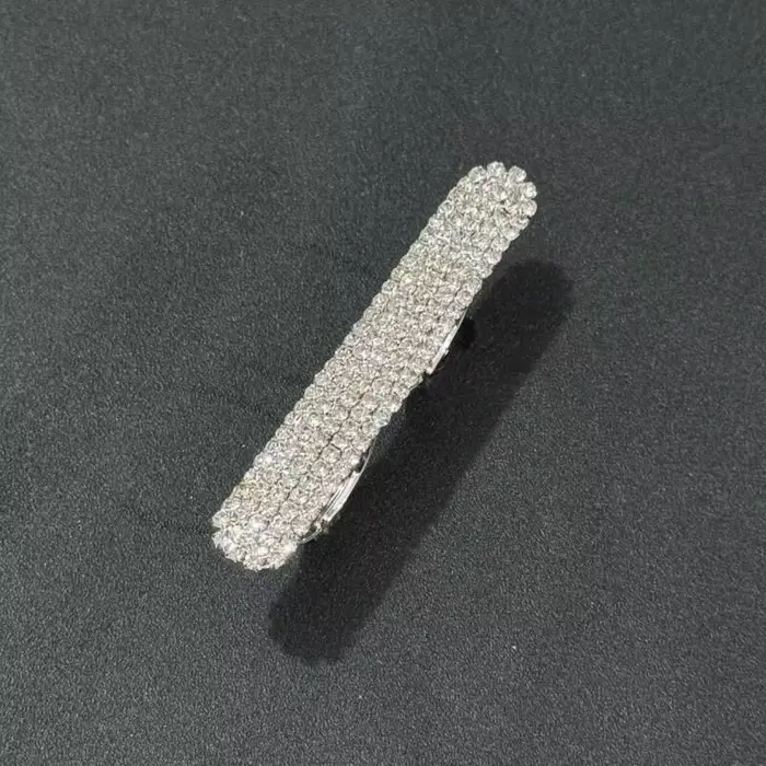 Bague longue pour femme, style mode, à deux doigts, faite à la main, accessoires de main, géométrique, strass de Dubaï, bagues ouvertes pour femme, pour soirée
