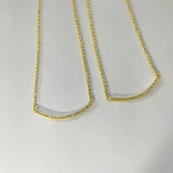 Collier Arc de Sourire Entièrement Sertie de Diamants