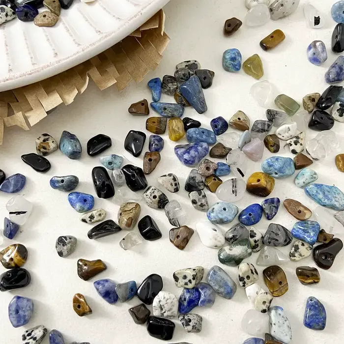 Perles en pierre naturelle de Dalmatien, perles en vrac, fabrication artisanale de bracelets, collie