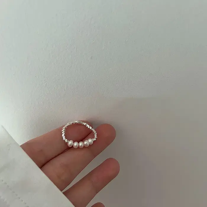 Bague de noël en argent pur 925, anneau géométrique cassé irrégulier, anneau de queue réglable, bijo